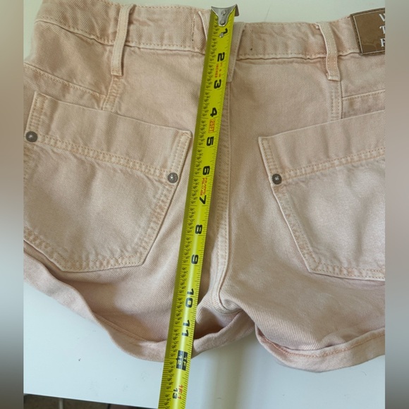 Free People We The Free Beginners Luck Low Rise Slouch Denim Shorts Pink 25 - Picture 12 of 13